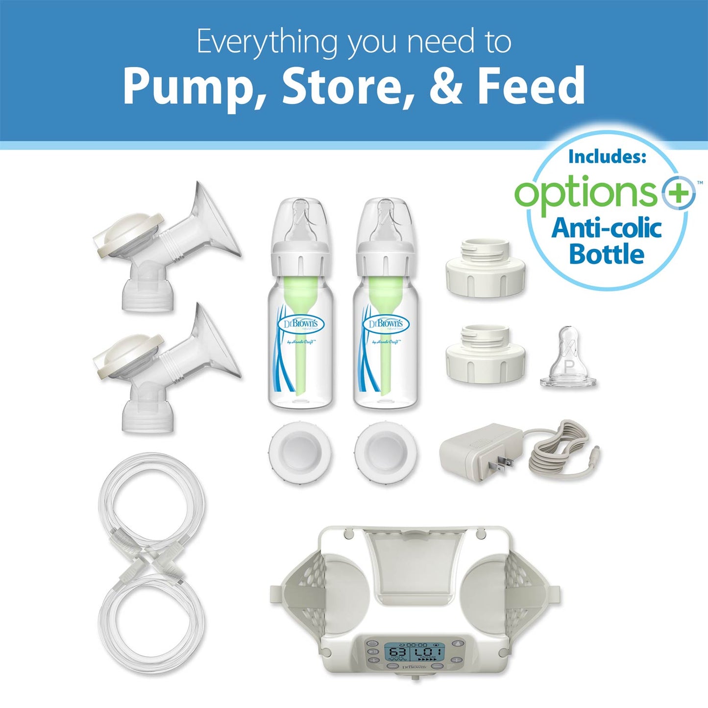 Dr. Brown's Customflow Double Electric Quiet Breast Pump with SoftShape Silicone Shields