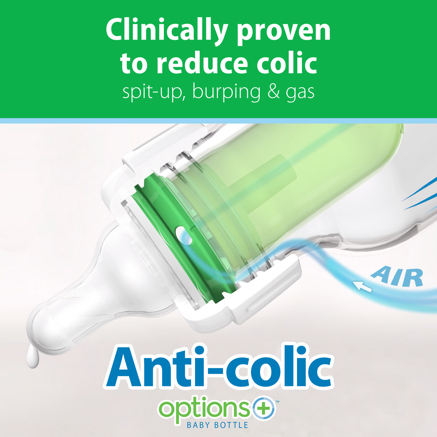 Dr. Brown's Natural Flow Anti-Colic Options+ Narrow Glass Baby Bottle, with Level 1 Slow Flow Nipple
