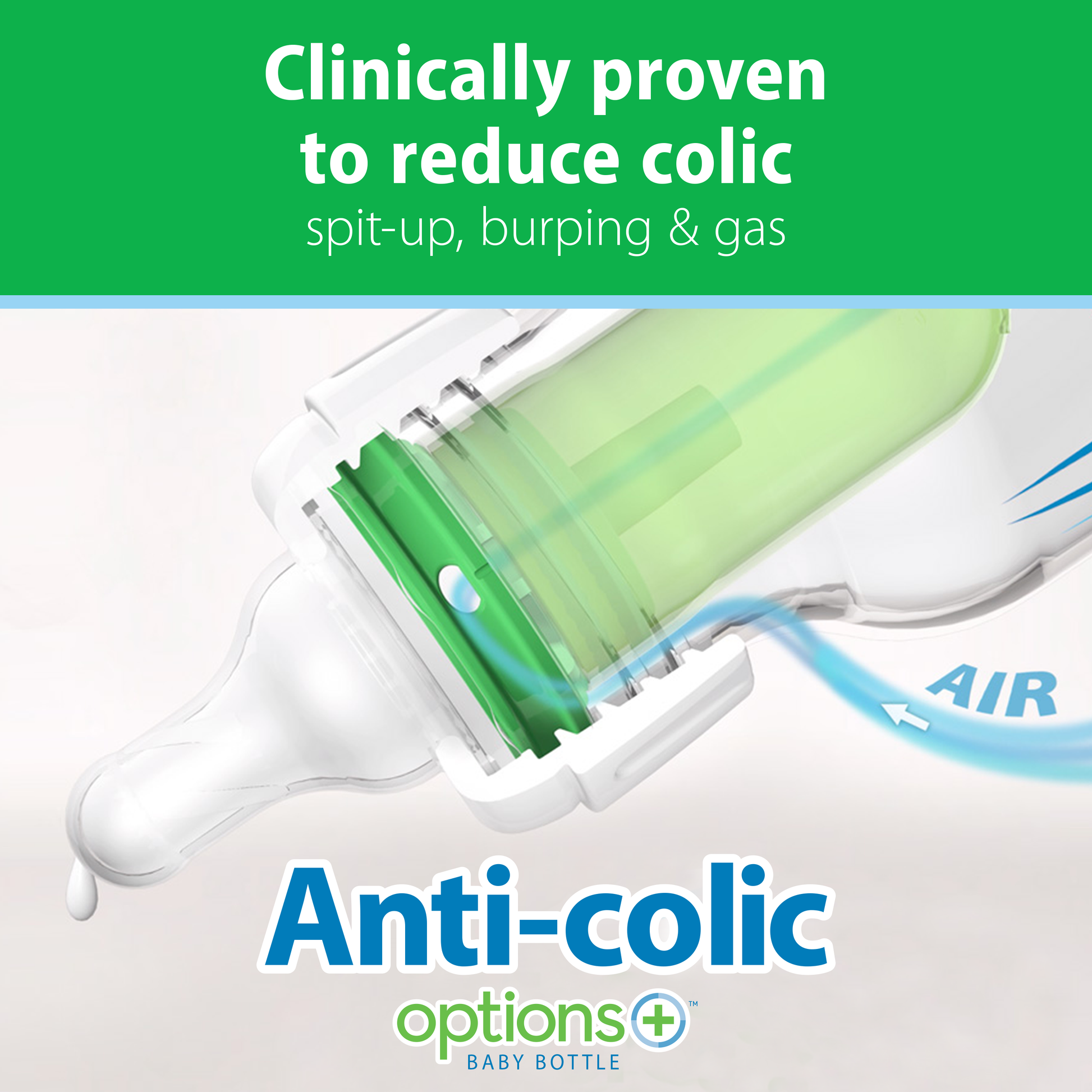 Dr. Brown's Natural Flow Anti-Colic Options+ Narrow Glass Baby Bottle, with Level 1 Slow Flow Nipple