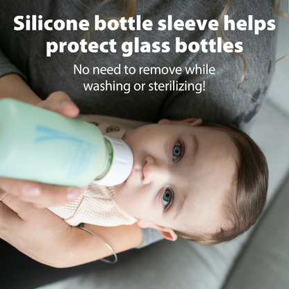 Dr. Brown's Natural Flow Anti-Colic Options+ Narrow Glass Baby Bottle, with Level 1 Slow Flow Nipple