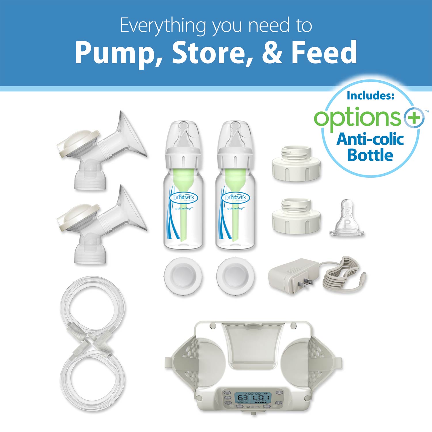 Dr. Brown's Customflow Double Electric Quiet Breast Pump with SoftShape Silicone Shields