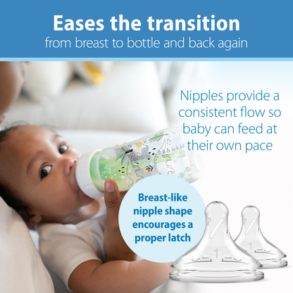 Dr. Brown’s Natural Flow Anti-Colic Options+ Wide-Neck Baby Bottle, 9oz/270mL, 2-Pack