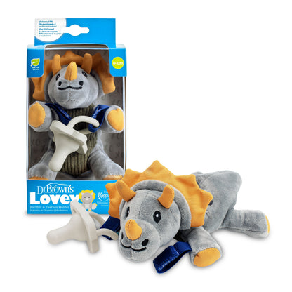 Dr. Brown’s® Lovey Pacifier and Teether Holder, Triceratops
