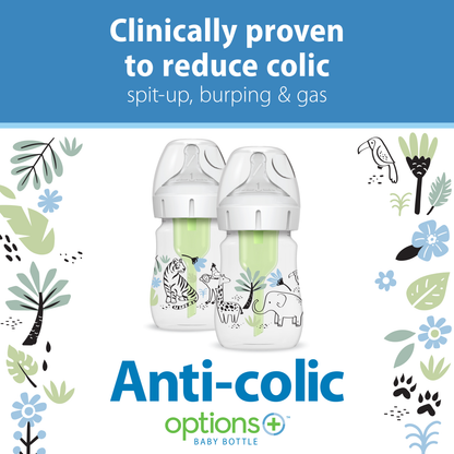 Dr. Brown's Natural Flow Anti-Colic Options+ Wide-Neck Baby Bottle, 5oz/150mL, 2-Pack