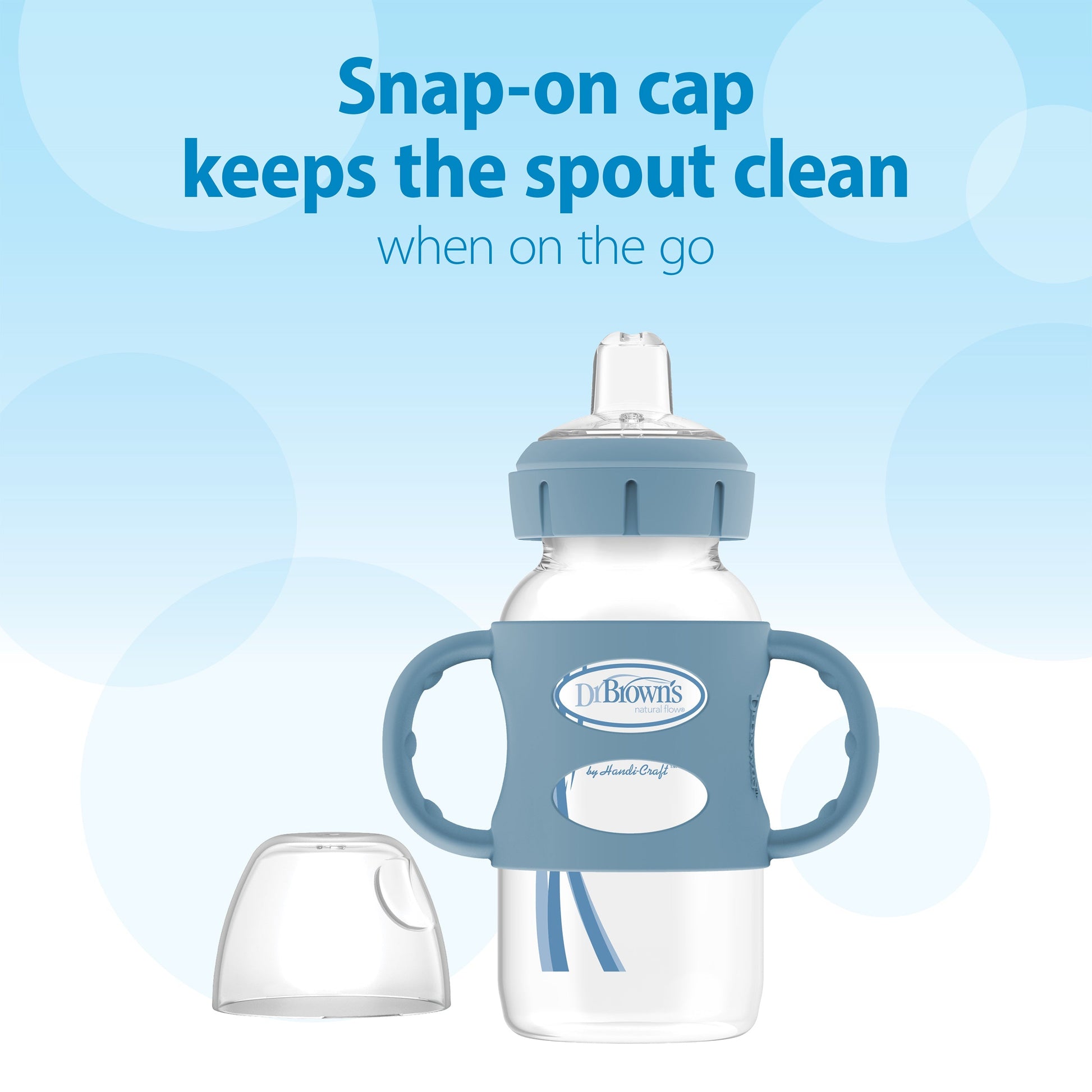 Dr. Brown's Milestones Wide-Neck Sippy Spout Bottle with Silicone Handles, 9 oz/270 mL