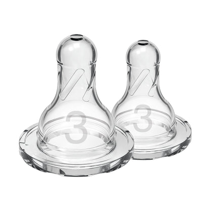 Dr. Brown's Natural Flow Narrow Baby Bottle Silicone Nipple, Level 3, 2-Pack