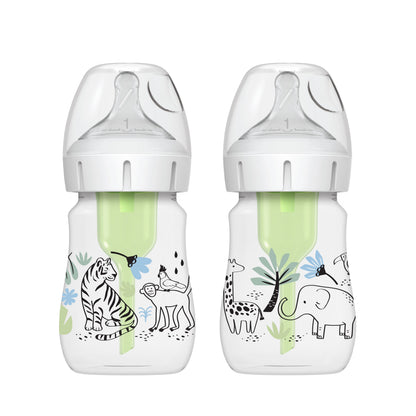 Dr. Brown's Natural Flow Anti-Colic Options+ Wide-Neck Baby Bottle, 5oz/150mL, 2-Pack