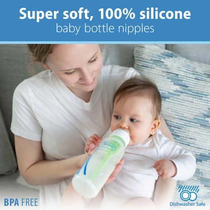 Dr. Brown's Natural Flow Narrow Baby Bottle Silicone Nipple, Level Preemie, 2-Pack