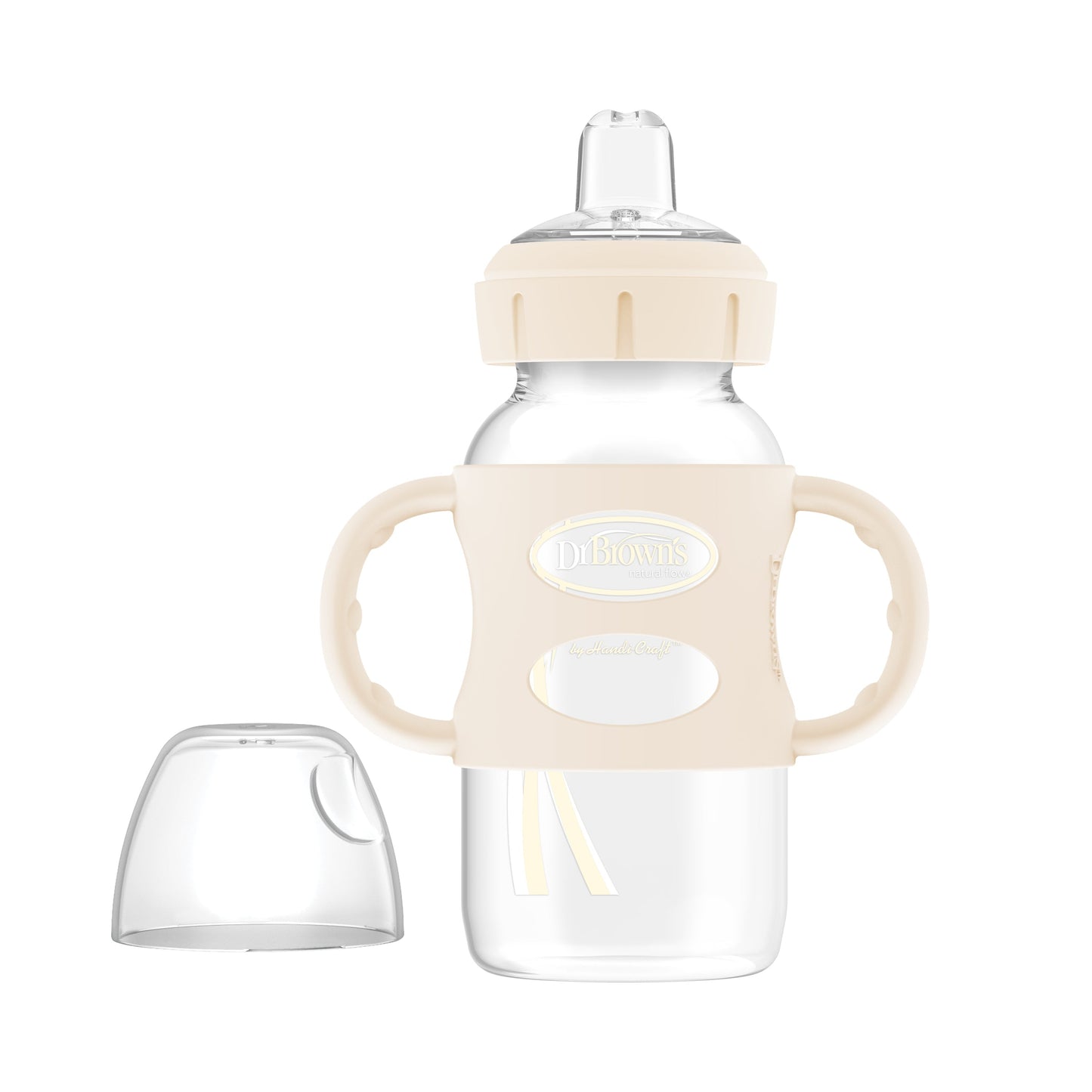Dr. Brown's Milestones Wide-Neck Sippy Spout Bottle with Silicone Handles, 9 oz/270 mL