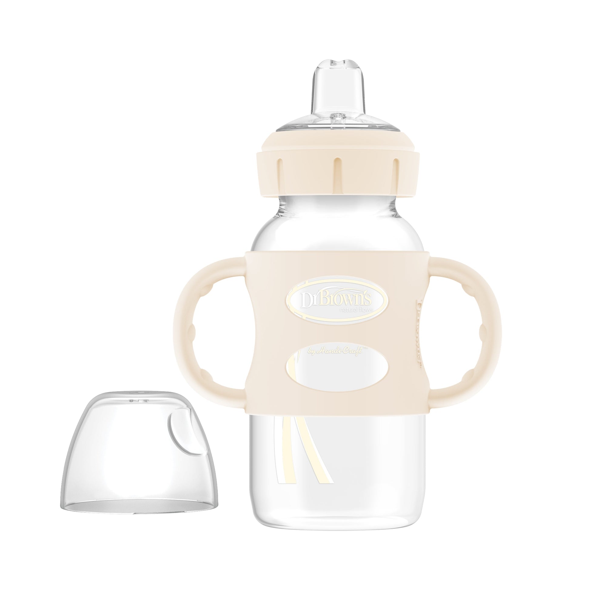 Dr. Brown's Milestones Wide-Neck Sippy Spout Bottle with Silicone Handles, 9 oz/270 mL