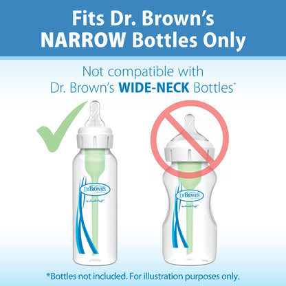 Dr. Brown's Natural Flow Narrow Baby Bottle Silicone Nipple, Level Preemie, 2-Pack