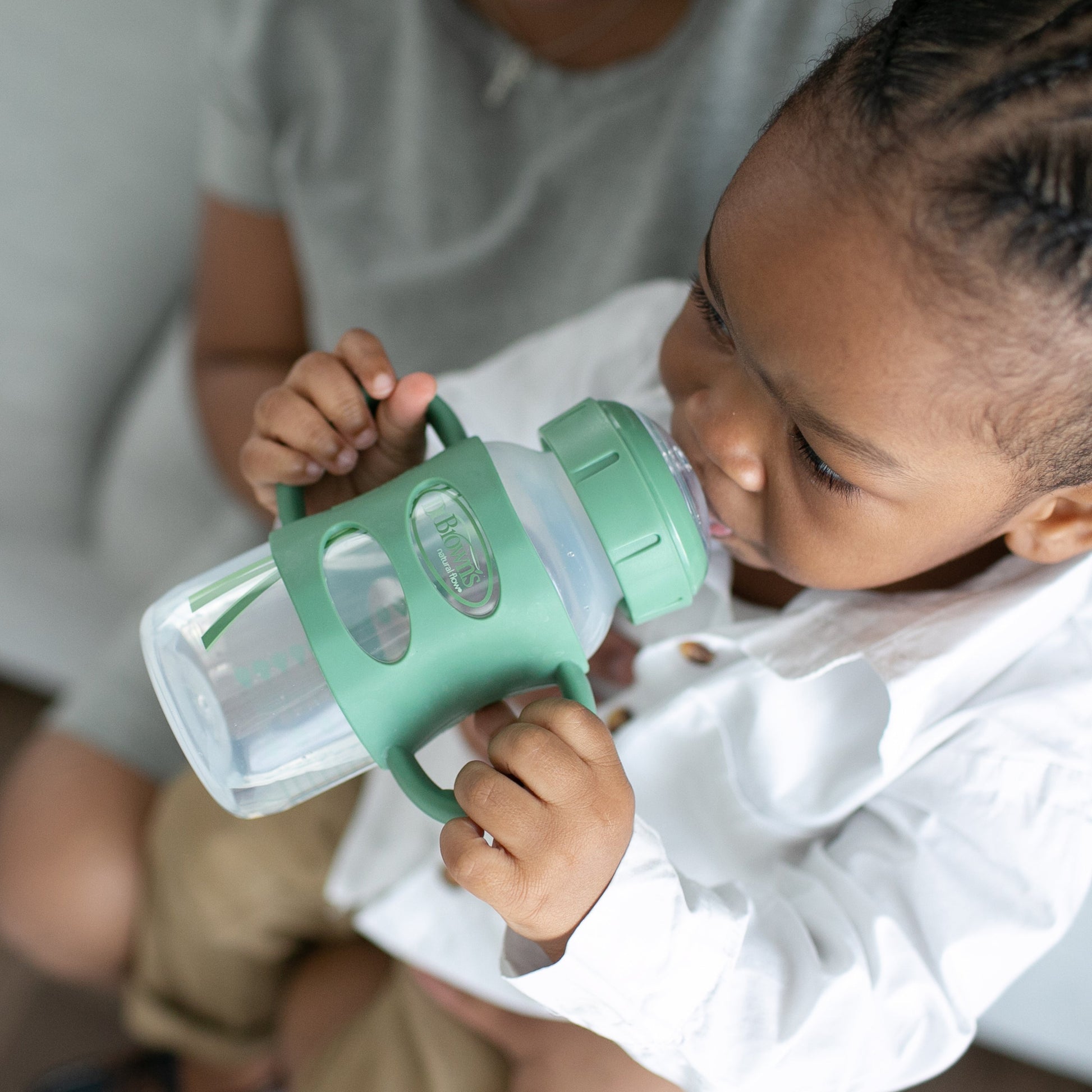 Dr. Brown's Milestones Wide-Neck Sippy Spout Bottle with Silicone Handles, 9 oz/270 mL
