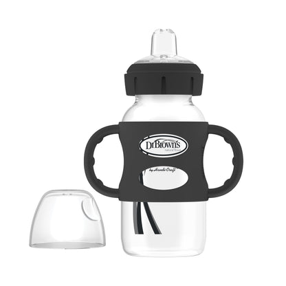 Dr. Brown's Milestones Wide-Neck Sippy Spout Bottle with Silicone Handles, 9 oz/270 mL