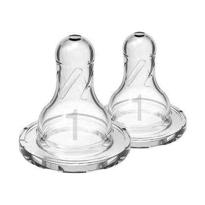 Dr. Brown's Natural Flow Narrow Baby Bottle Silicone Nipple, Level 1, 2-Pack