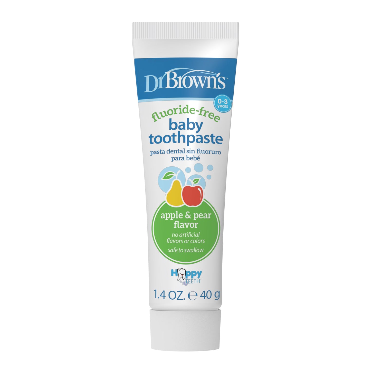 Dr. Brown’s™ Fluoride-Free Baby Toothpaste, Apple Pear, 1.4oz/40g, 1-Pack