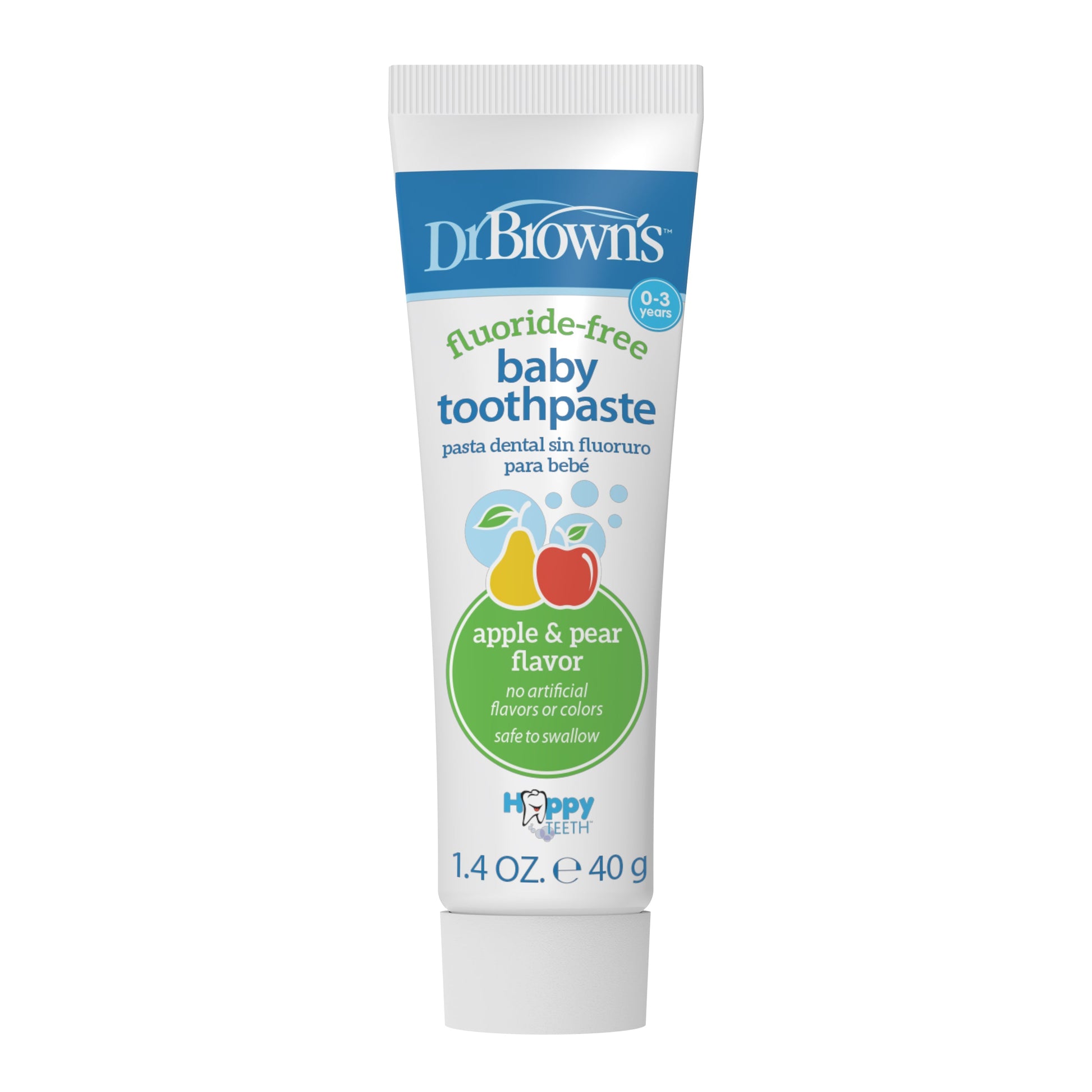Dr. Brown’s™ Fluoride-Free Baby Toothpaste, Apple Pear, 1.4oz/40g, 1-Pack